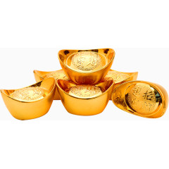 高端大气精美金元宝素材元素