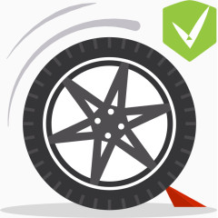 扁平化卡通轮胎交通