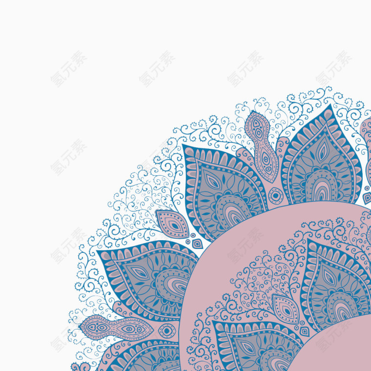蓝色花朵纹样