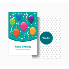 带有手绘气球的生日卡片