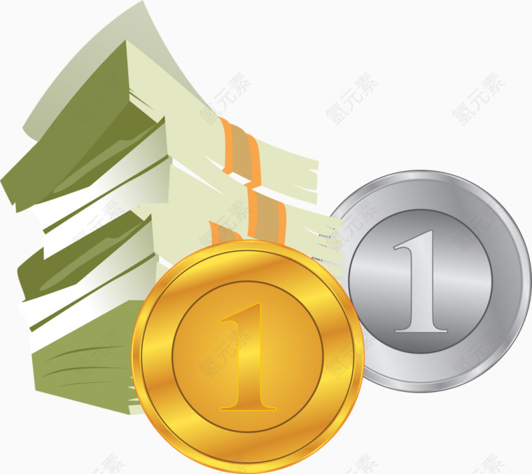 现代卡通金融货币矢量图