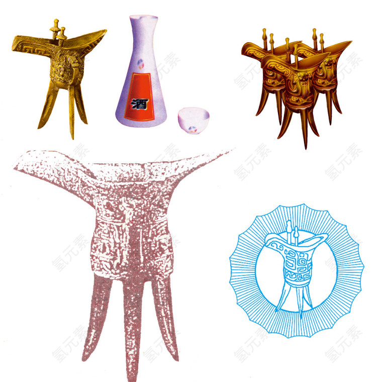 古代青铜酒杯酒樽3
