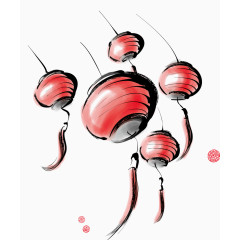 灯笼矢量小年素材