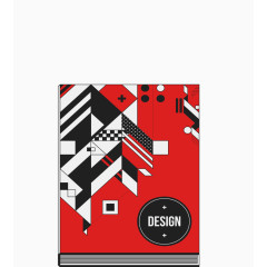 红色抽象几何封面书本