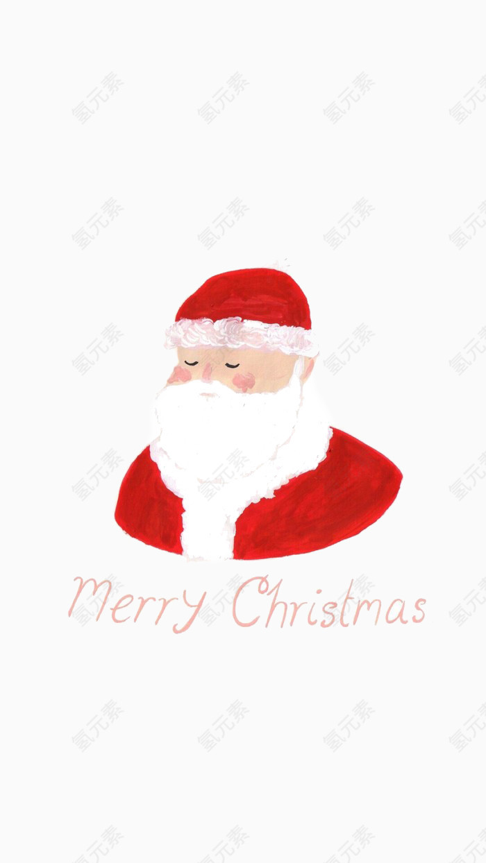 清新 可爱手绘卡通圣诞老人