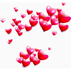 矢量红色爱心气球群