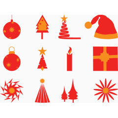火红的圣诞节元素