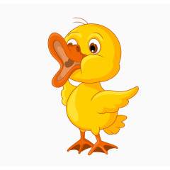矢量黄色大嘴小鸭子