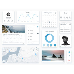 白色简洁UI界面设计工具包PSD