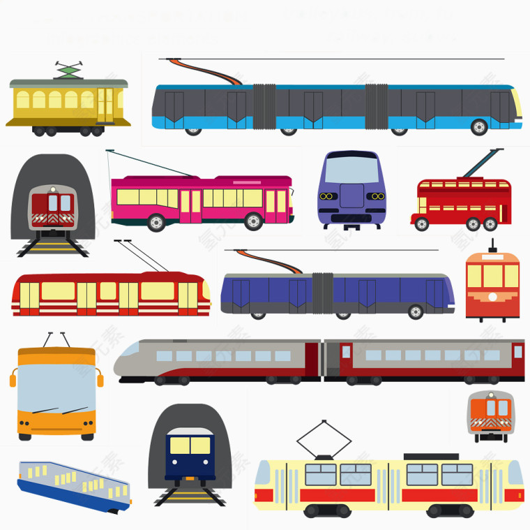 公共交通信息图元素矢量素材