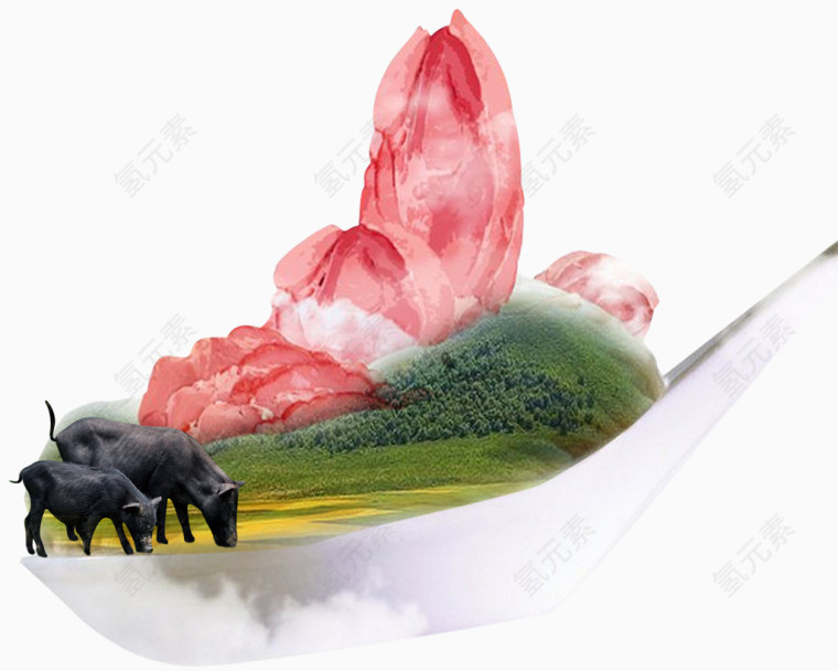 水墨中国风 藏香猪