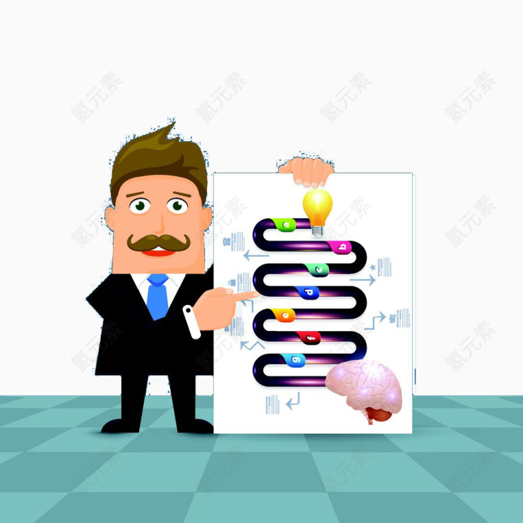 展示宣传单的商务人士