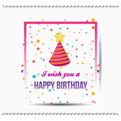 矢量生日快乐装饰插图