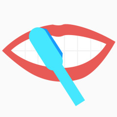 矢量卡通给牙齿刷牙