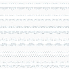 6款白色花边条矢量素材