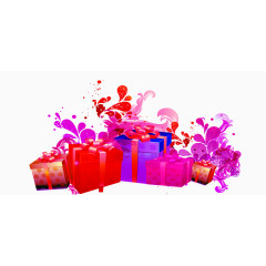 春节礼物堆橱窗海报素材