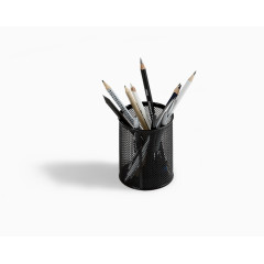 黑色铁艺笔筒带笔