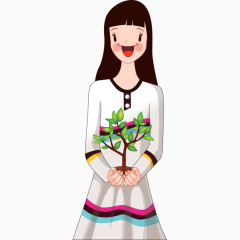 手捧花的教师