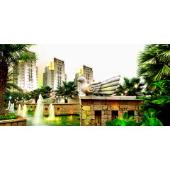 地产海报元素郊外风景