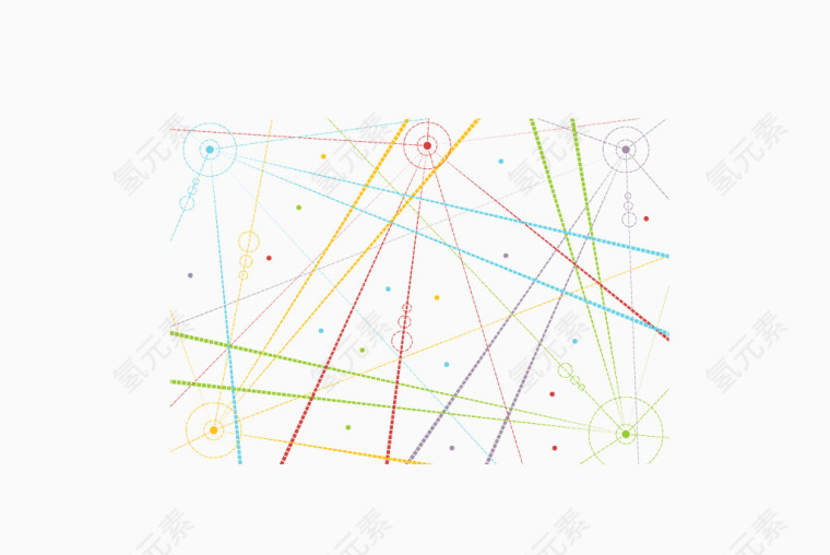 矢量手绘彩色线条