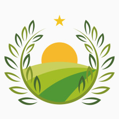 矢量绿色麦穗生态有机农场图标