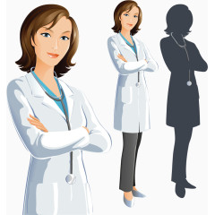 矢量手绘女医生