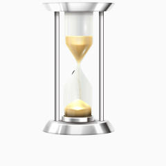 白色金属沙漏计时器