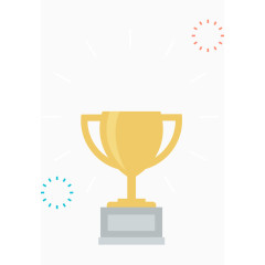 矢量扁平插画卡通奖杯