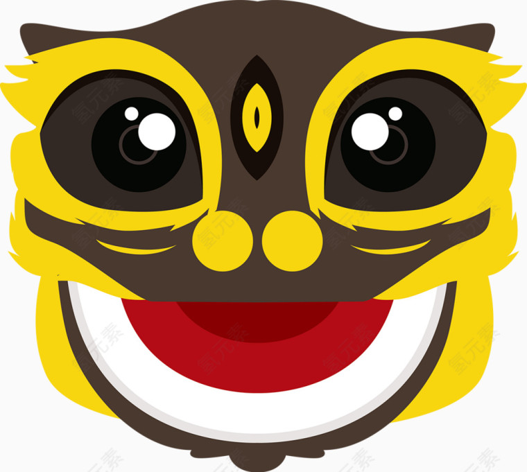 喜庆中国舞狮矢量图