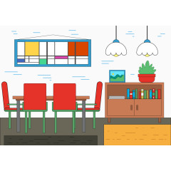 矢量图家居会客厅