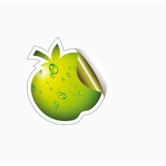 矢量创意设计绿色植物苹果图