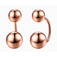 黛慕妮珠宝18k玫瑰金拧螺丝耳钉