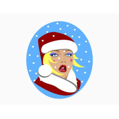 圣诞节美女插画