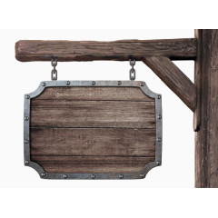 写实木头指示牌