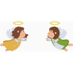 对称可爱圣诞节小天使装饰边框