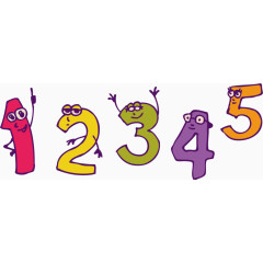 卡通数字12345