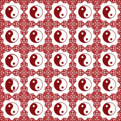 装饰红色太极图花纹背景