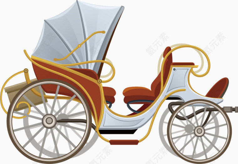 西方银色四轮车