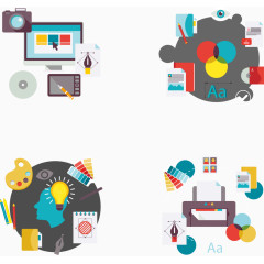 矢量商业思考扁平化图片