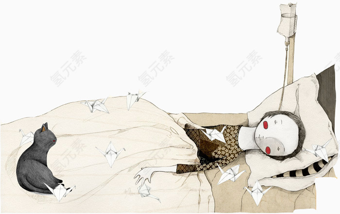 陪伴生病主人的猫