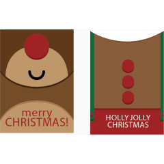 矢量卡通圣诞卡片小熊样式