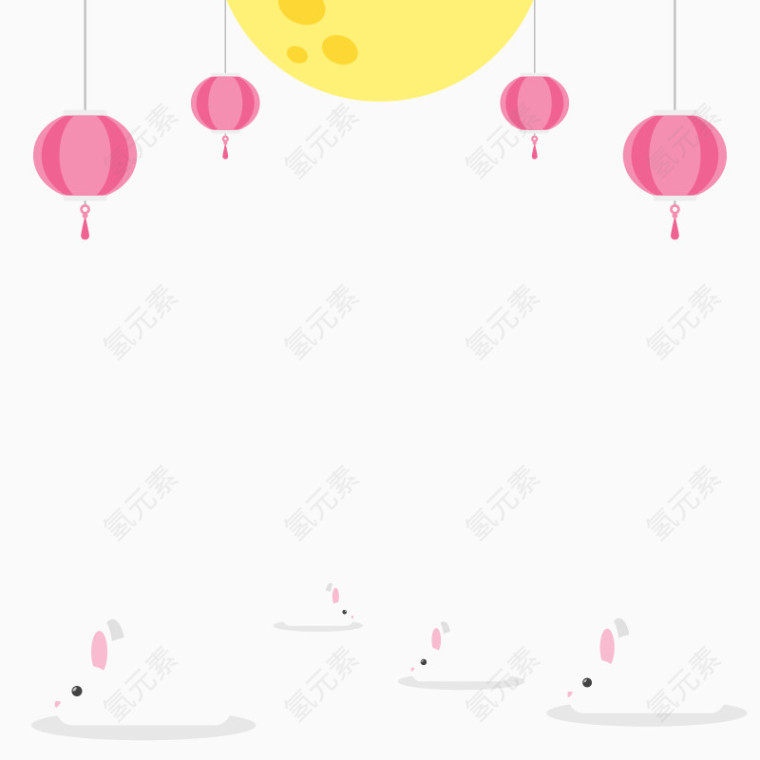 中秋节灯笼花灯矢量