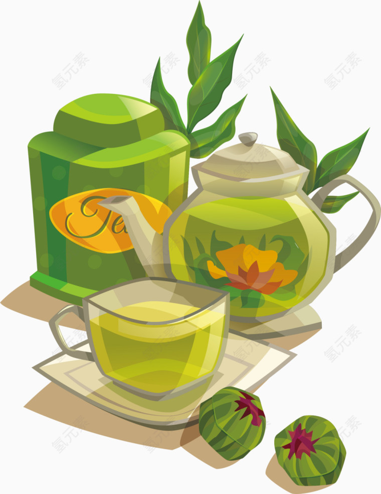 香气扑鼻的茶矢量图