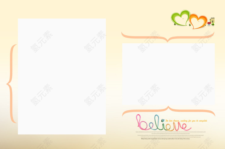 粉色边框照片相册模板元素