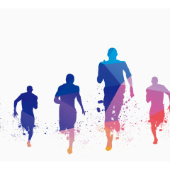 跑步人物剪影