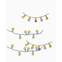 彩色小球球拉旗矢量素材