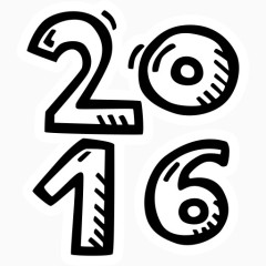 庆典新的一年方新的一年的手绘-贴纸