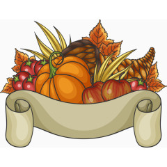 感恩节丝带与南瓜