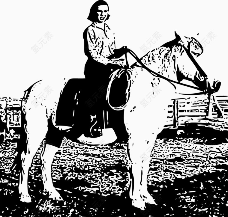 矢量骑马的美女