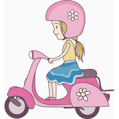 骑电动车女孩